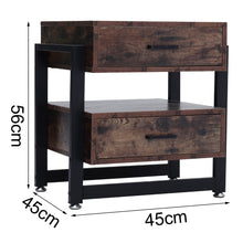 Load image into Gallery viewer, Modern Wooden Bedside Table with 2 Drawers
