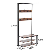Load image into Gallery viewer, Vintage Style Floor-Standing Coat Rack with Iron and Wood Living and Home