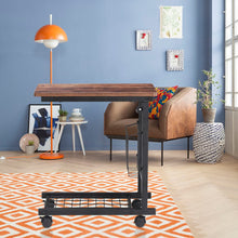 Load image into Gallery viewer, Adjustable Vintage Shaped Side Table with Black Legs Living and Home