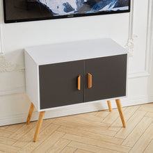 Load image into Gallery viewer, Elegant 2-Door TV Cabinet with Wooden Handles Living and Home