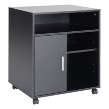 Load image into Gallery viewer, Black Printer Stand with Cabinet for Medium to Large Printers Living and Home