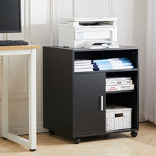 Load image into Gallery viewer, Black Printer Stand with Cabinet for Medium to Large Printers Living and Home