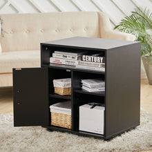 Load image into Gallery viewer, Black Printer Stand with Cabinet for Medium to Large Printers Living and Home