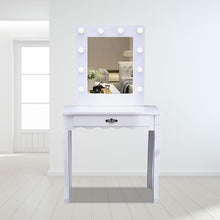 Load image into Gallery viewer, 4 Drawers Dressing Table with Lighted Mirror & Stool Set