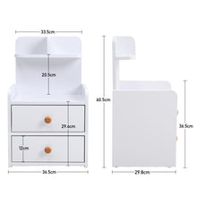 Load image into Gallery viewer, Wooden 2-Drawers Bedside Table Nightstand with a Shelf