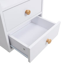 Load image into Gallery viewer, Wooden 2-Drawers Bedside Table Nightstand with a Shelf