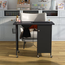 Load image into Gallery viewer, Complete Manicure Table Black 4 Trays & Lamp With Dust Collector Dressing Tables Living and Home