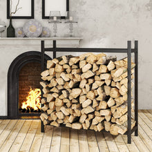 Load image into Gallery viewer, 122cm W Iron Black Firewood Logs Holder Indoor Outdoor Log Racks Living and Home