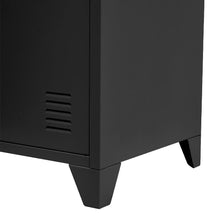 Load image into Gallery viewer, 128cm H Black Metal Tall Storage Filing Cabinet for Office Cabinets Living and Home