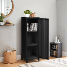 Load image into Gallery viewer, 128cm H Black Metal Tall Storage Filing Cabinet for Office Cabinets Living and Home