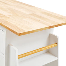 Load image into Gallery viewer, 88cm W Natural Rolling Kitchen Trolley with Rubber Wood Top Kitchen Trolleys Living and Home