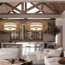 Load image into Gallery viewer, Lightsin Drum-Shaped Hanging LED Bamboo Pendant Light Lightsin UK