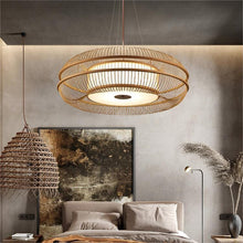 Load image into Gallery viewer, Lightsin Drum-Shaped Hanging LED Bamboo Pendant Light Lightsin UK 80cm Dia
