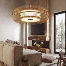 Load image into Gallery viewer, Lightsin Drum-Shaped Hanging LED Bamboo Pendant Light Lightsin UK 70cm Dia