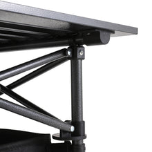 Load image into Gallery viewer, Aluminum Roll-Top Folding Camping Table with Mesh Shelf