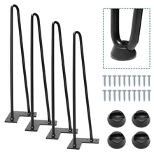 Load image into Gallery viewer, 4 Pcs Metal Hairpin Furniture Table Legs Home DIY with Screws and Protectors Living and Home