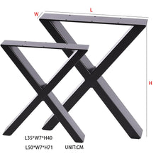 Load image into Gallery viewer, Industrial Metal X-Shaped Legs for Tables Desks for DIY Set of 2 Living and Home