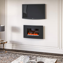 Load image into Gallery viewer, 35 Inch Curved Glass Wall Mounted Electric Fireplace Wall Mounted Fires Living and Home