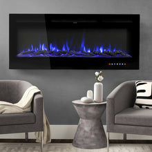 Load image into Gallery viewer, 60 Inch Insert Electric Fireplace Heater Wall Mounted Electric Fireplace 1500w Black Fireplaces Living and Home