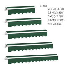 Load image into Gallery viewer, Retractable Patio Awning - Manual Shelter - Green Awnings Living and Home
