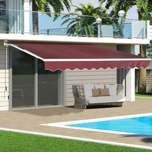 Load image into Gallery viewer, Manual Shelter Retractable Patio Awning Patio Awnings Living and Home