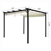 Load image into Gallery viewer, Outdoor Retractable Steel Pergola with Canopy