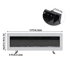 Load image into Gallery viewer, 40/50/60 Inch Black/White Electric Fireplace 1800W Wall Mounted Heater With Installation Kit