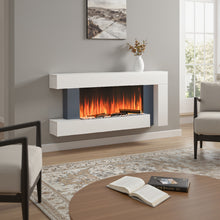 Load image into Gallery viewer, 50 Inch 2000W Electric Fireplace Oddly unique L Shaped Wall Mounted Fireplaces