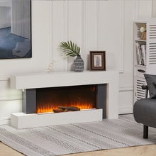 Load image into Gallery viewer, 50 Inch 2000W Electric Fireplace Oddly unique L Shaped Wall Mounted Fireplaces