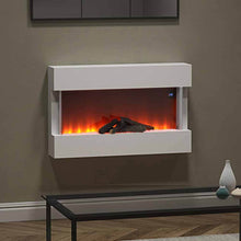 Load image into Gallery viewer, Wall Mounted Electric Fireplace Mantel with Pebbles Logs Display Living and Home