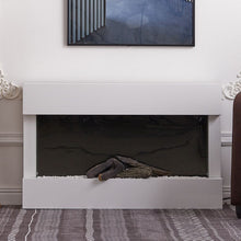 Load image into Gallery viewer, Wall Mounted Electric Fireplace Mantel with Pebbles Logs Display Living and Home