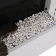 Load image into Gallery viewer, Wall Mounted Electric Fireplace Mantel with Pebbles Logs Display Living and Home