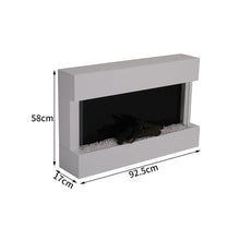Load image into Gallery viewer, Wall Mounted Electric Fireplace Mantel with Pebbles Logs Display Living and Home
