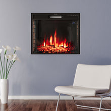 Load image into Gallery viewer, 24 Inch Inset Small Electric LED Fireplace Wall Mounted Heater 1kW/2kW Fireplaces Living and Home