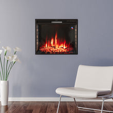 Load image into Gallery viewer, 24 Inch Inset Small Electric LED Fireplace Wall Mounted Heater 1kW/2kW Fireplaces Living and Home