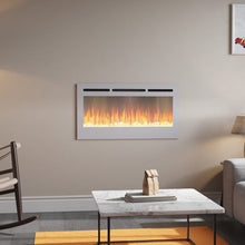 Load image into Gallery viewer, Linear Electric Fireplace Recessed in White Living and Home