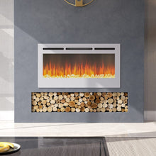 Load image into Gallery viewer, Linear Electric Fireplace Recessed in White Living and Home