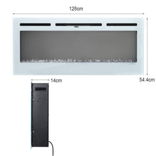 Load image into Gallery viewer, Linear Electric Fireplace Recessed in White Living and Home