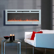 Load image into Gallery viewer, Linear Electric Fireplace Recessed in White Living and Home
