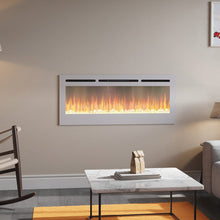 Load image into Gallery viewer, Linear Electric Fireplace Recessed in White Living and Home