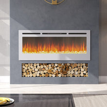 Load image into Gallery viewer, Linear Electric Fireplace Recessed in White Living and Home