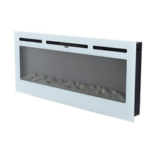 Load image into Gallery viewer, Linear Electric Fireplace Recessed in White Living and Home