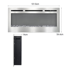Load image into Gallery viewer, Linear Electric Fireplace Recessed in Chrome Living and Home