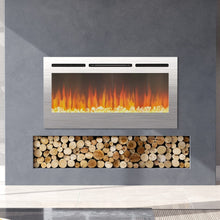Load image into Gallery viewer, Linear Electric Fireplace Recessed in Chrome Living and Home