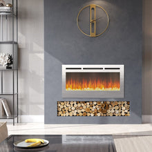 Load image into Gallery viewer, Linear Electric Fireplace Recessed in Chrome Living and Home