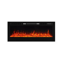 Load image into Gallery viewer, 60 Inch Black Wall Mounted Fireplace with Changeable Mirror Effect Wall Mounted Fires Living and Home