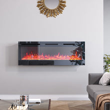 Load image into Gallery viewer, 60 Inch Black Wall Mounted Fireplace with Changeable Mirror Effect Wall Mounted Fires Living and Home 60 inch
