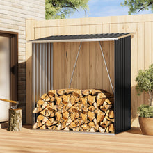 Load image into Gallery viewer, Garden Outdoor Metal Firewood Log Storage Shed