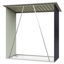 Load image into Gallery viewer, Garden Outdoor Metal Firewood Log Storage Shed