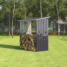 Load image into Gallery viewer, Garden Outdoor Metal Firewood Log Storage Shed